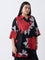 Diza Black Foliage Pattern Tunic