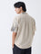 ETA Light Beige Floral Embroidered Relaxed-Fit Cotton Shirt