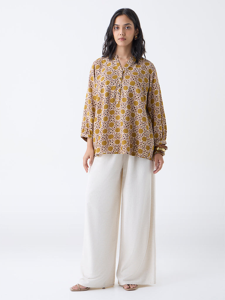 Utsa Mustard Printed Tunic