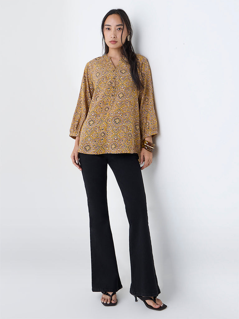 Utsa Mustard Printed Tunic