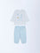 HOP Baby Blue Christmas-Themed Cotton T-Shirt and Joggers Set