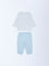 HOP Baby Blue Christmas-Themed Cotton T-Shirt and Joggers Set