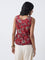 Bombay Paisley Red Floral Pattern Cotton Top