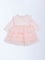 HOP Baby Pink Printed Cotton-Blend Tiered Dress