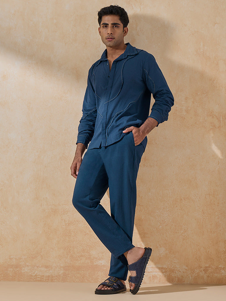 Embroidered Blue Shirt