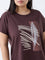 Gia Brown Printed Cotton T-Shirt