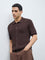 Ascot Brown Knit-Textured Relaxed-Fit Shirt