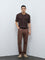 Ascot Brown Knit-Textured Relaxed-Fit Shirt