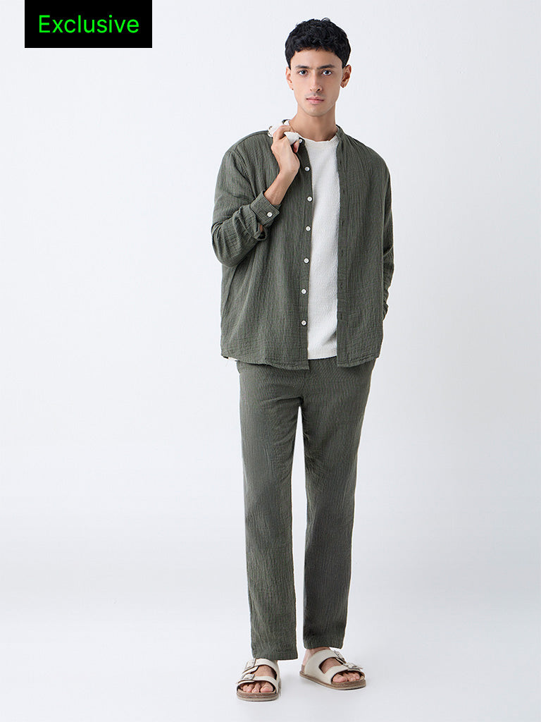 ETA Olive Relaxed-Fit Mid-Rise Cotton Pants - Exclusive