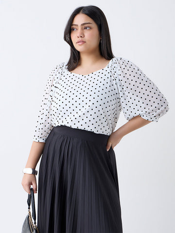 Gia White Polka Dotted Top