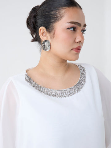 Gia White Embellished Top