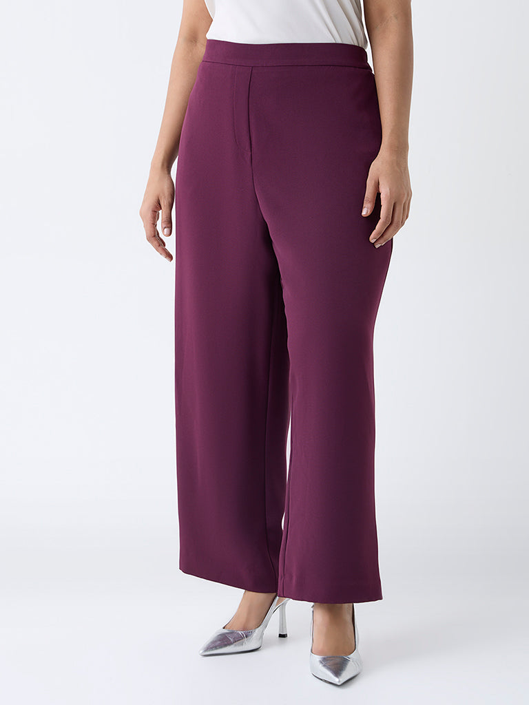 Gia Wine High-Rise Trousers