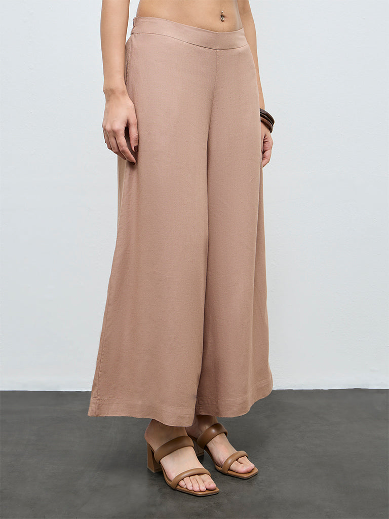 Zuba Brown Solid Palazzos