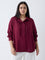 Gia Burgundy Pintuck Detailed Blouse