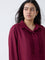 Gia Burgundy Pintuck Detailed Blouse