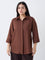 Gia Dark Brown Solid Shirt