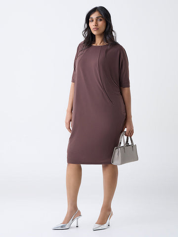 Gia Dark Brown Straight-Fit Dress