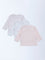 HOP Baby Girls Pink Printed Cotton T-Shirts - Pack of 3