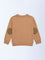 HOP Kids Boys Light Brown Embroidered Cotton-Blend Sweatshirt