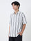 ETA White Striped Relaxed-Fit Cotton Shirt