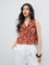 Bombay Paisley Rust Floral Printed Cotton Top