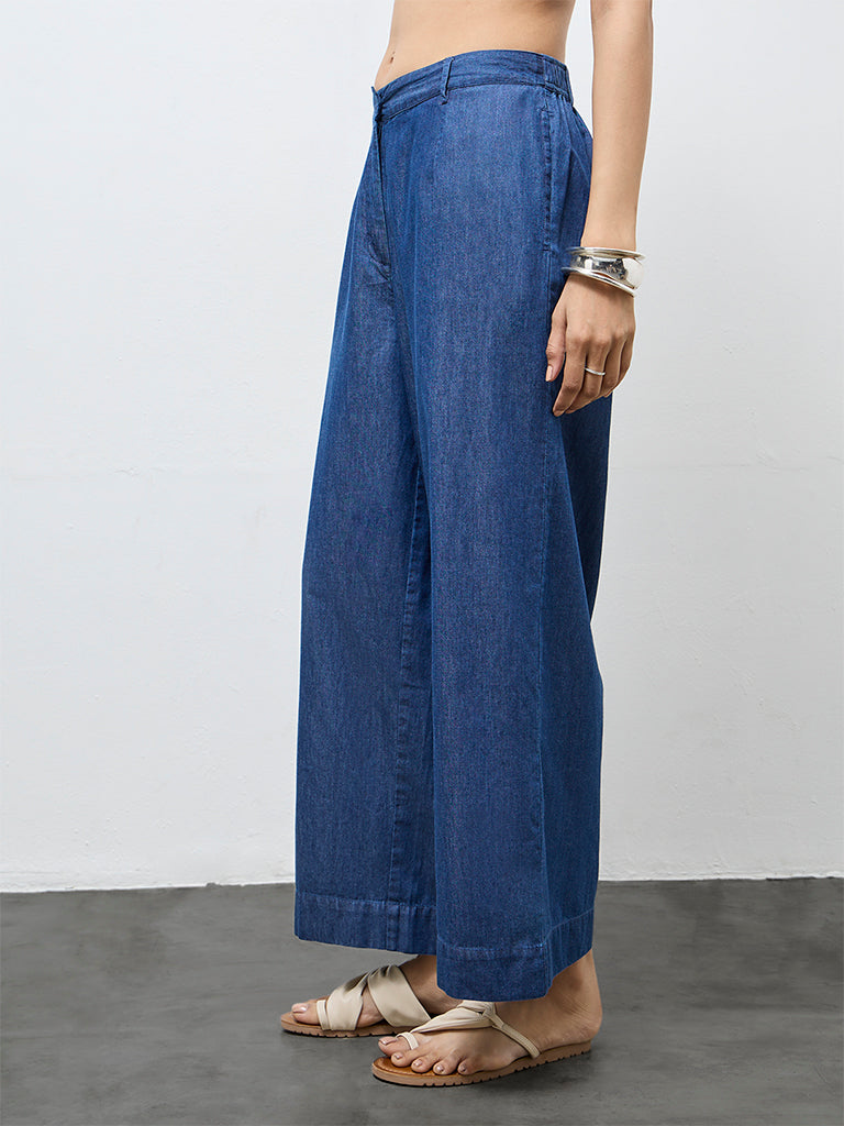 Utsa Dark Blue Denim Pants