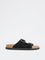 SOLEPLAY Black Dual-Strap Slip-On Suede Sandals