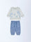 HOP Baby Boys Off-White Cotton-Blend Sweatshirt and Joggers Set