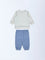 HOP Baby Boys Off-White Cotton-Blend Sweatshirt and Joggers Set