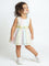 HOP Baby Girls Multicolour Bow-Detailed Mesh Dress
