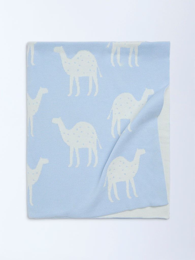 HOP Baby Boys Blue Animal Printed Cotton Blanket
