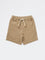 HOP Kids Boys Taupe Mid-Rise Cotton-Blend Shorts
