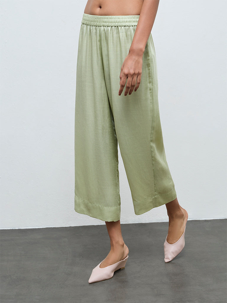 Zuba Green Solid Pants