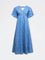 Bombay Paisley Blue Striped Cotton A-Line Dress