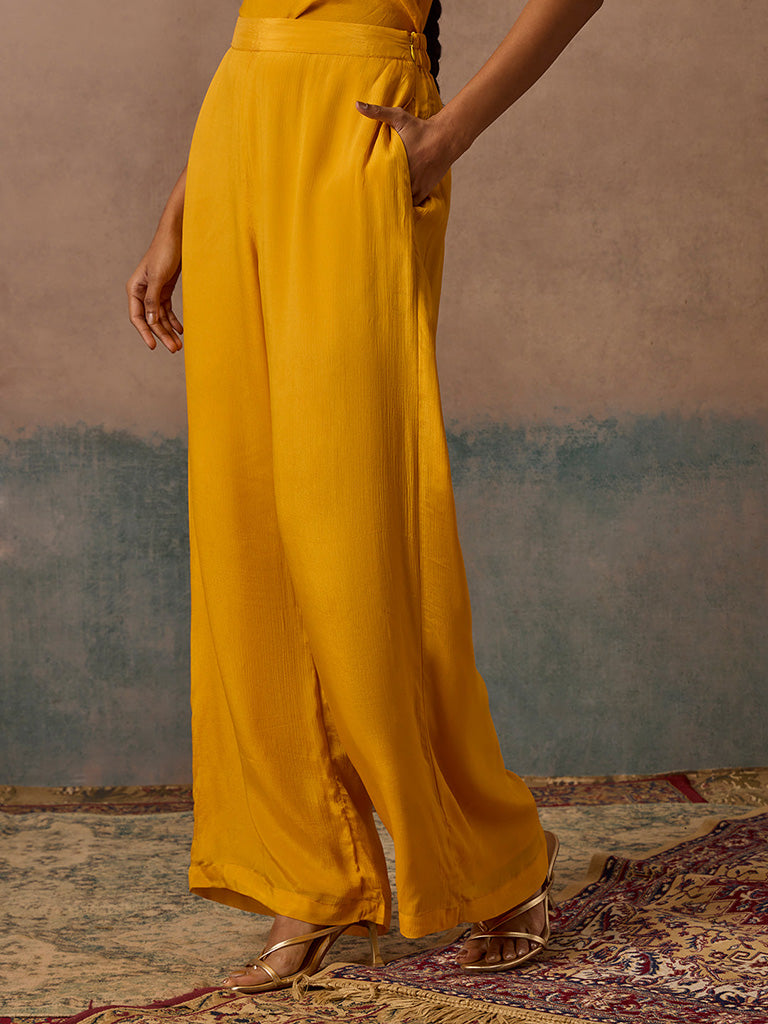 Straight-Leg Mustard Pants