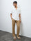 ETA Taupe Textured Relaxed-Fit Mid-Rise Cotton Chinos
