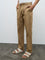 ETA Taupe Textured Relaxed-Fit Mid-Rise Cotton Chinos