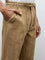 ETA Taupe Textured Relaxed-Fit Mid-Rise Cotton Chinos