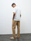 ETA Taupe Textured Relaxed-Fit Mid-Rise Cotton Chinos