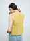 Bombay Paisley Yellow Ruched Cotton Top