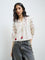 Bombay Paisley Off-White Embroidered Cotton Top