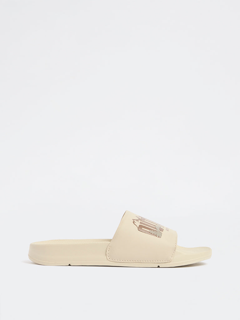 SOLEPLAY Beige Printed Pool Slides