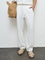 ETA White Textured Relaxed-Fit Mid-Rise Cotton Chinos