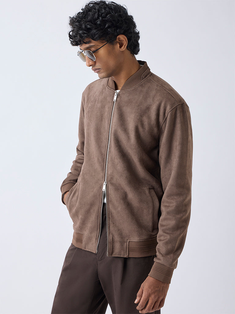 Ascot Brown Relaxed-Fit Suede Jacket