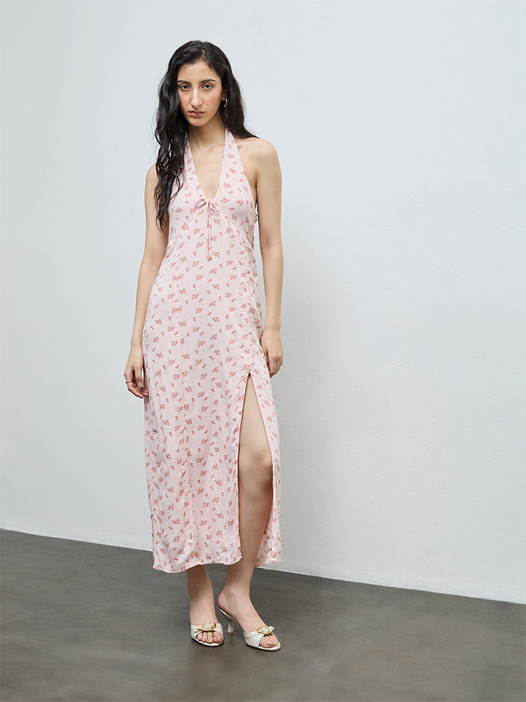 Nuon Pink Floral A-Line Dress