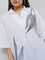 Diza White Leaf Embroidered Cotton Tunic