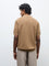 Ascot Tan Relaxed-Fit Cotton Quarter-Zip Polo T-Shirt