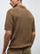 ETA Brown Textured Relaxed-Fit Polo T-Shirt
