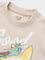 HOP Kids Boys Taupe Printed Cotton T-Shirt