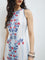 Bombay Paisley White Floral Pattern Cotton Shift Dress